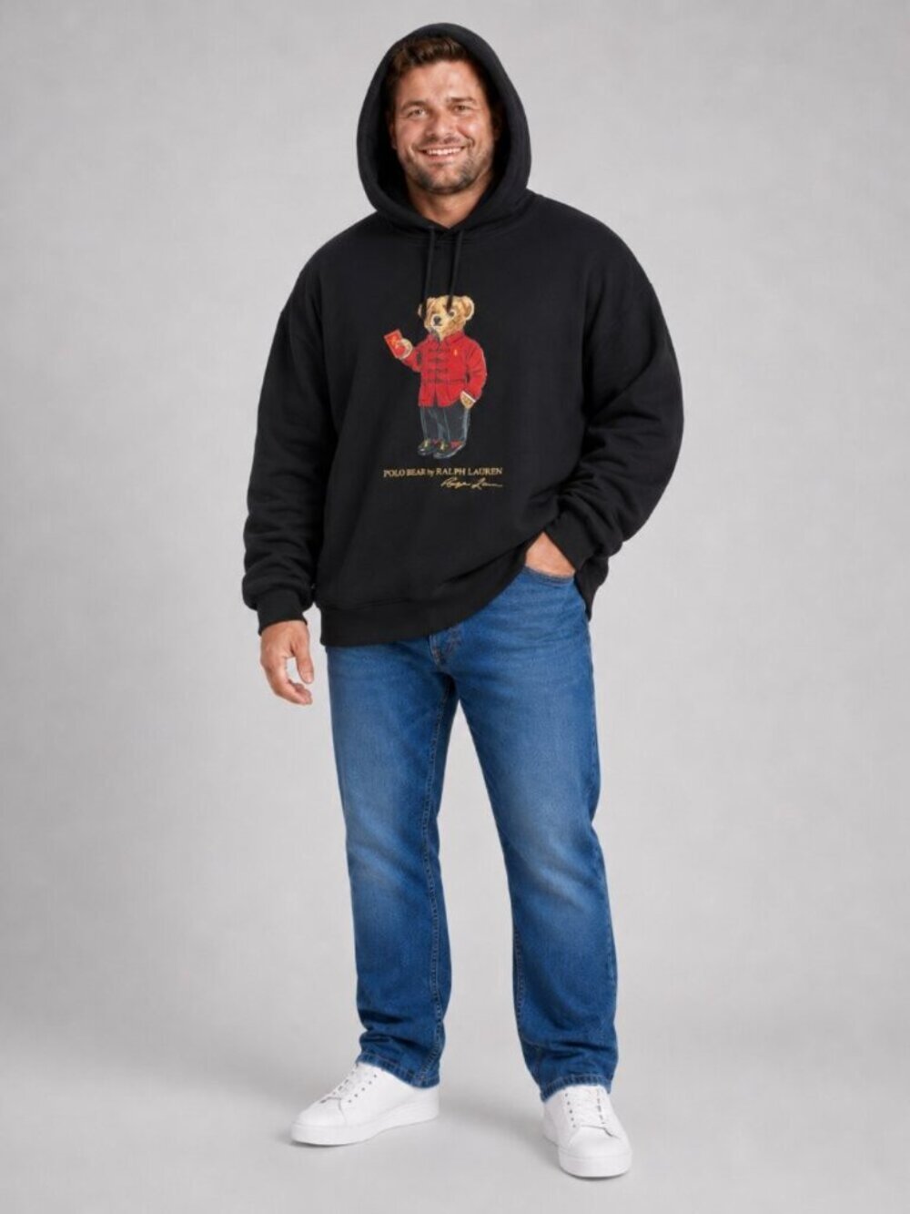 NEW POLO RALPH LAUREN Lunar New Year Polo Bear Hoodie Black 4XLT MSRP: $188 - Picture 2 of 10